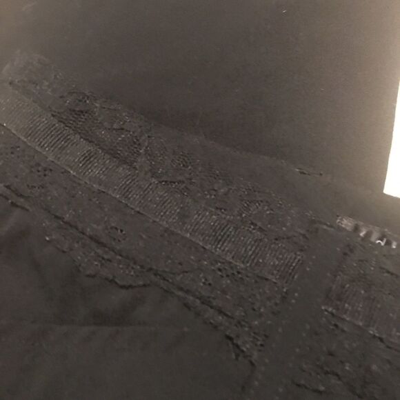 Daisy Fuentes size 2P wide leg black dress pants lace belt band - Picture 5 of 6